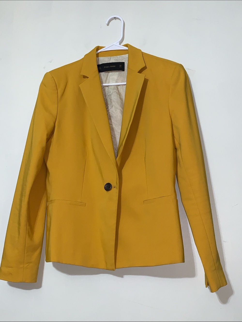 Zara Mustard Yellow Single-Button Blazer